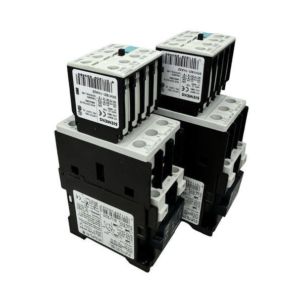 2x Siemens 3RT1026-1B Leistungsschütz 25A 230V AC + 3RH1921-1HA22 Hilfskontakt