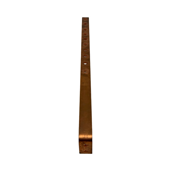 Kupfer 4x 9mm 8x 11mm gebogen 597x30x5mm 0,8kg Cu Schiene Kupferschiene Leiste