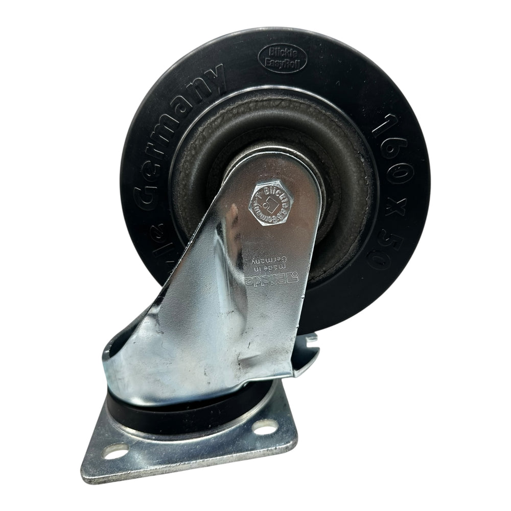 Blickle 160mm Lenkrolle Stahl-Lenkblech Vollgummi Rolle 400kg Tragkraft