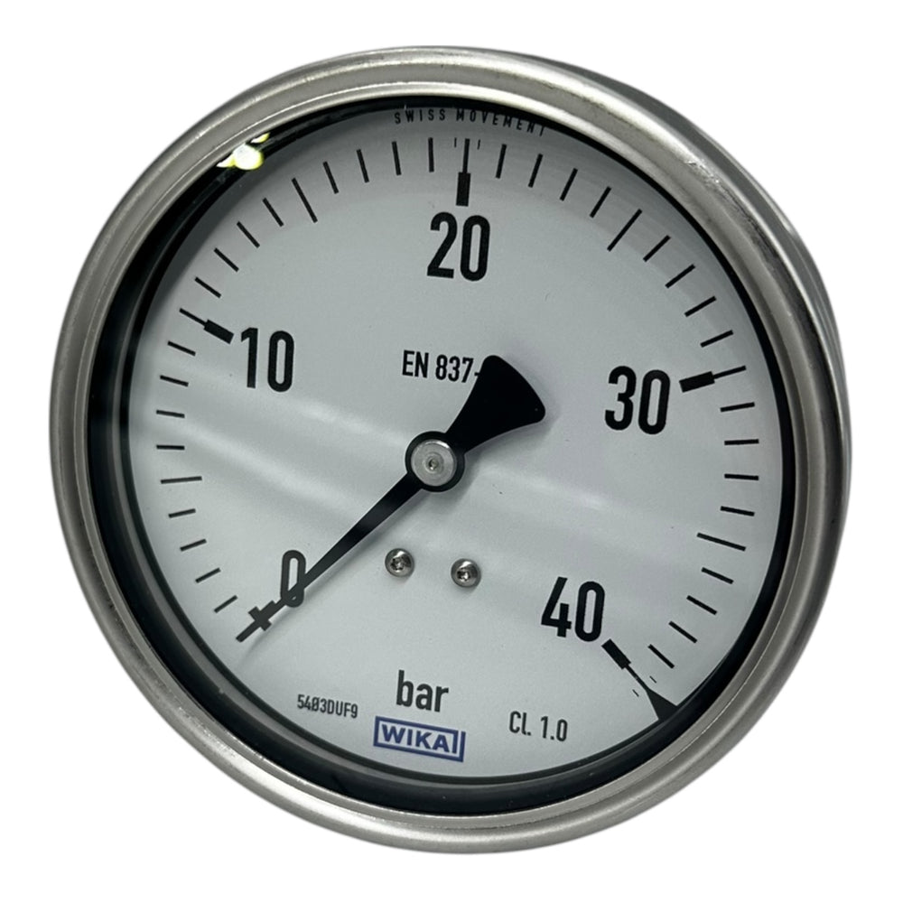 WIKA Manometer 212.20.100 40 bar G1/2B hinten exzentrisch 100mm Druckmesser