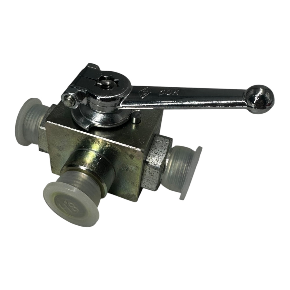 Böhmer Kugelhahn DN10 PN25 3-Wege Ventil Edelstahl PTFE Dichtung