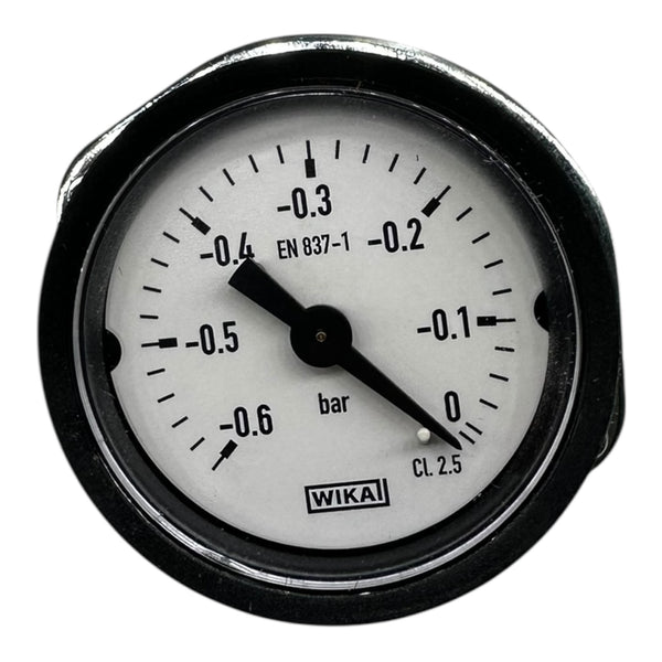 WIKA Manometer -0,6 bis 0 bar Vakuummeter EN 837-1 CL 2.5 Messgerät Neu