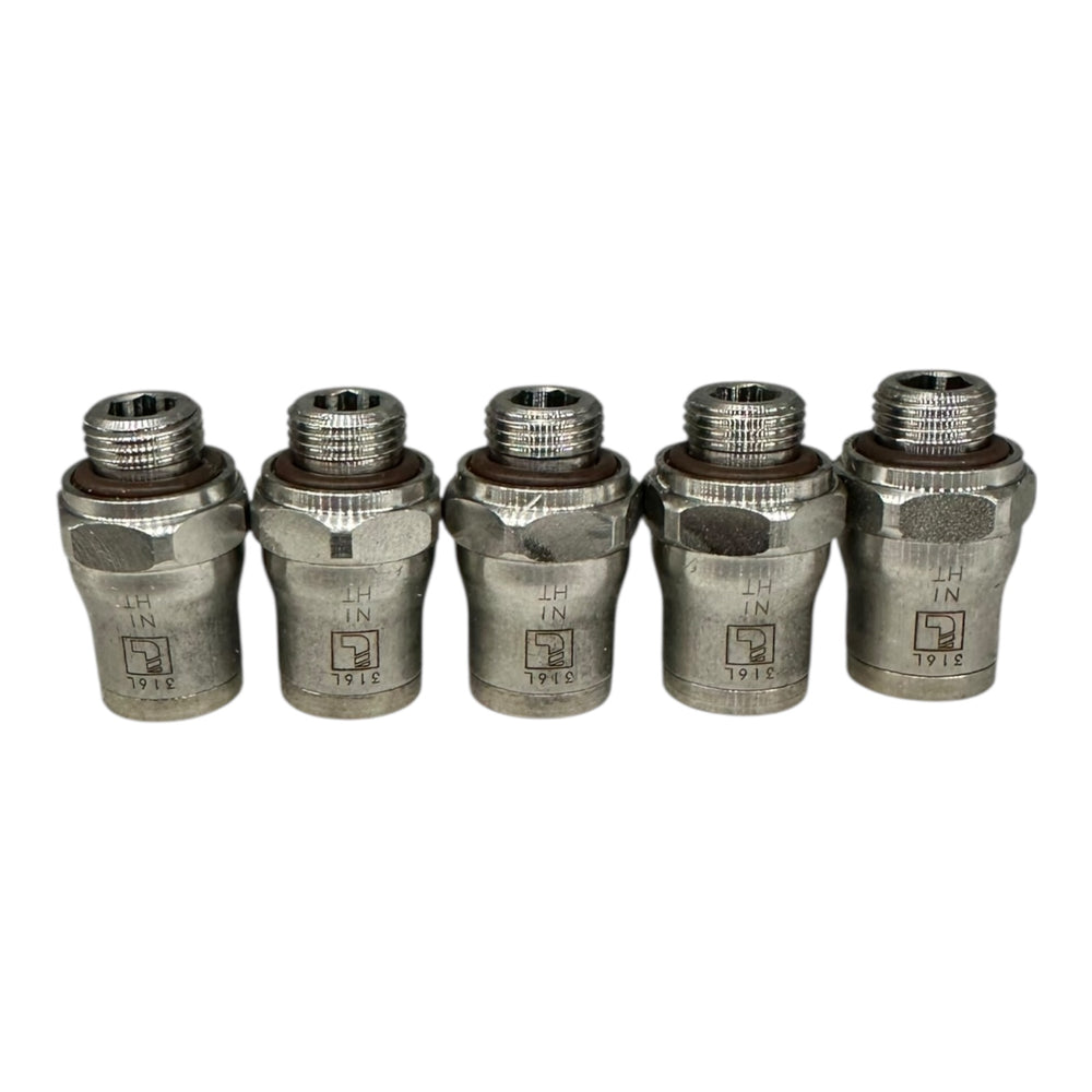 5x Parker 38010810 Hydraulik Verschraubung Gerade Einschraubstutzen Rohrfitting