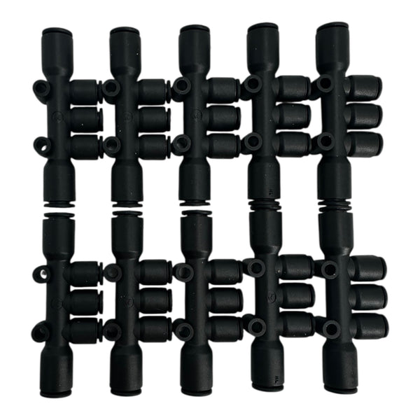 10x Parker 33040806 Steckverbinder 4-fach Verteiler Pneumatik mehrfachverteiler
