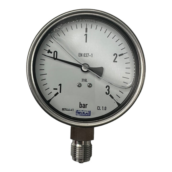 WIKA Glycerin-Manometer senkrecht, 100mm, -1 bis 3 bar