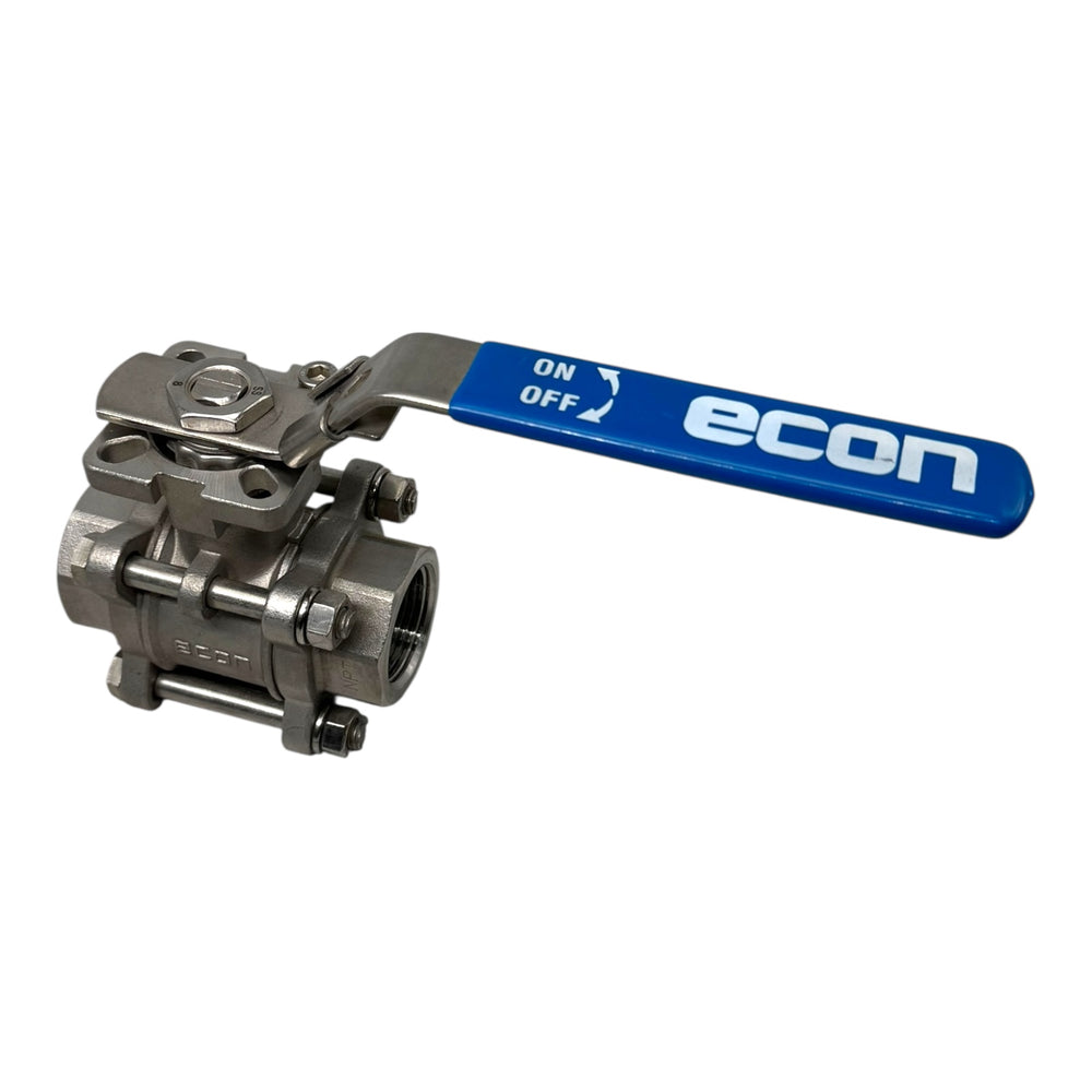 Econ Edelstahl Kugelhahn 1” 3-teilig PN69 1000 WOG Innengewinde Ball Valve