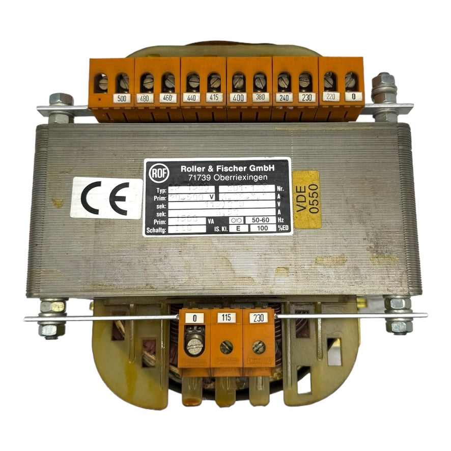 Roller&Fischer EP1500 201133 Einphasen Transformator 1500VA 50-60Hz 20-500V