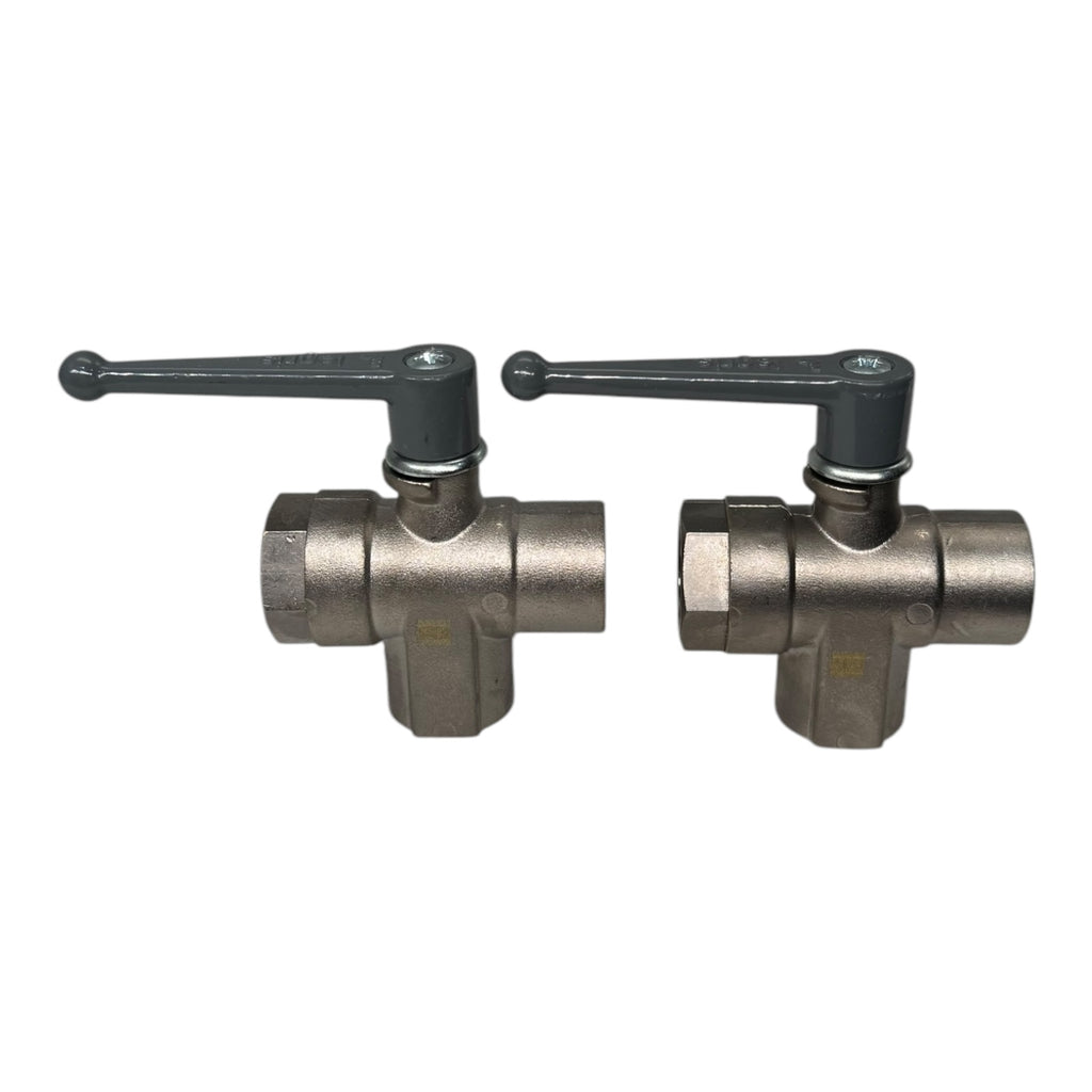 2x Parker 04821221 Kugelhahn 3-Wege L-Bohrung G1/2" 20bar NBR 12mm