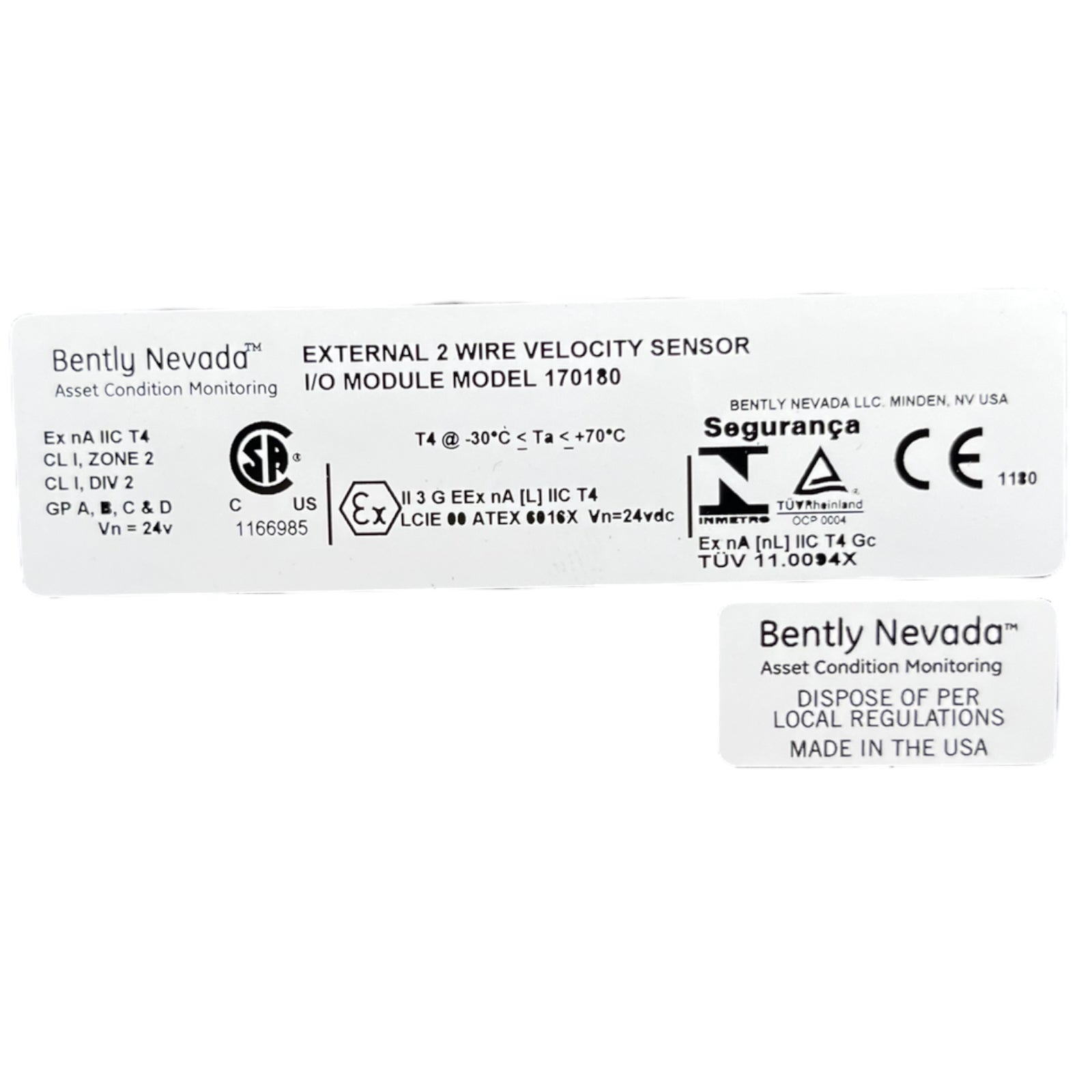Bently Nevada 170180-02-00 170180 Externer Modul-Wandler 2-Draht-Schnittstelle