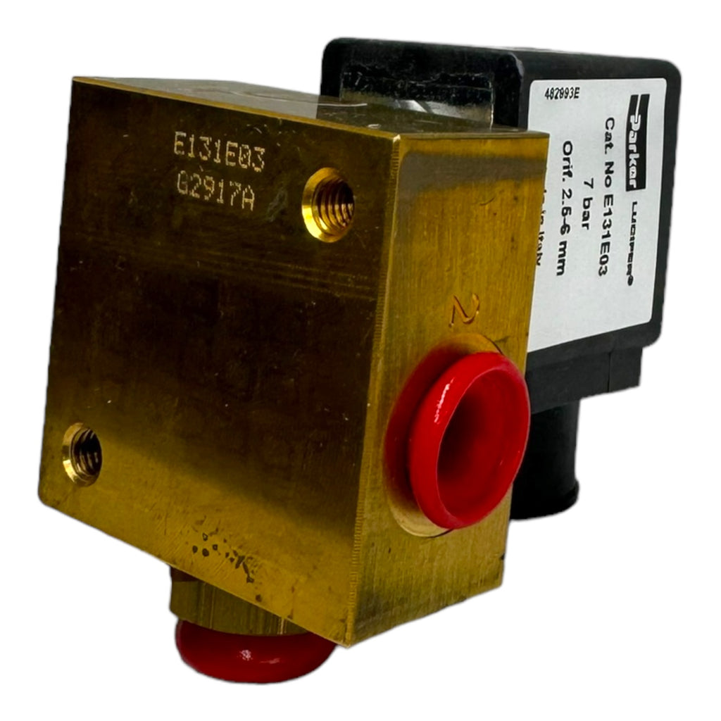 Parker Lucifer E131E03 481865C2D5BF 3/2 Wege-Magnetventil mit Spule 7bar 24V 9W 2,5-6mm