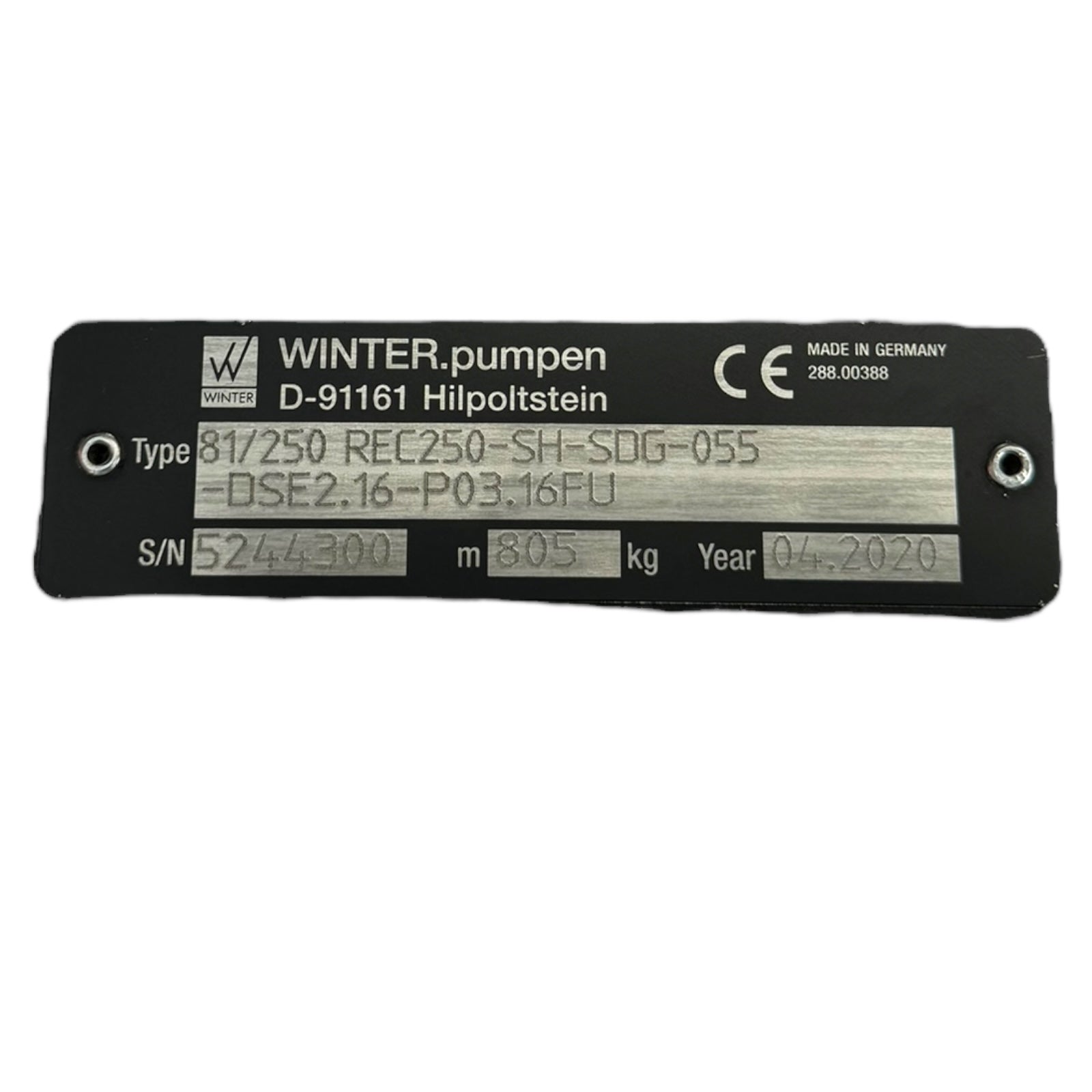 Winter ACM250M-2PHE 81/250U 81/250 REC250-SH-SDG-055 Sprinkler-Pumpe 55kW