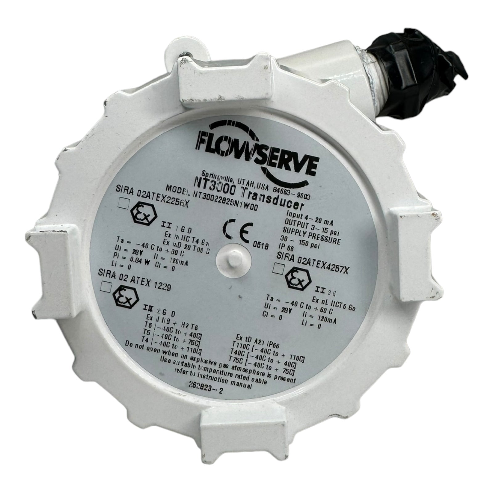 Flowserve NT3000 NT3002282SN1W00 Transducer Wandler 4-20mA, Output 3-15psi