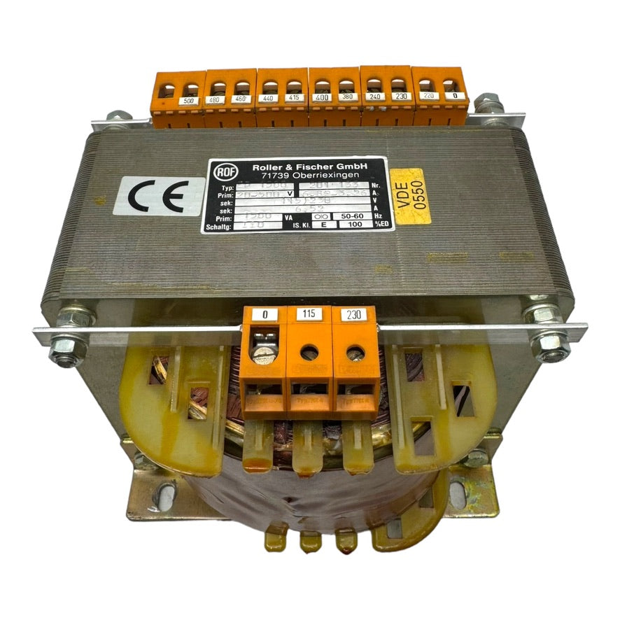 Roller&Fischer EP1500 201133 Einphasen Transformator 1500VA 50-60Hz 20-500V