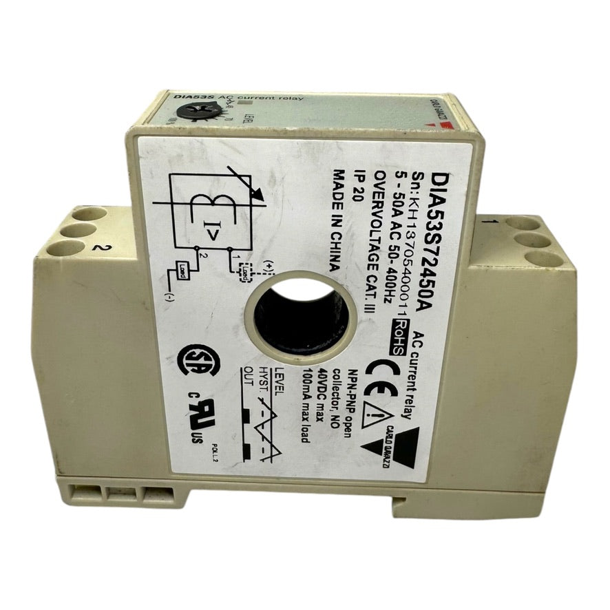 Carlo Gavazzi DIA53S72450A DIA53 Stromüberwachungsrelais 1Phase 100mA 5-50 AAC