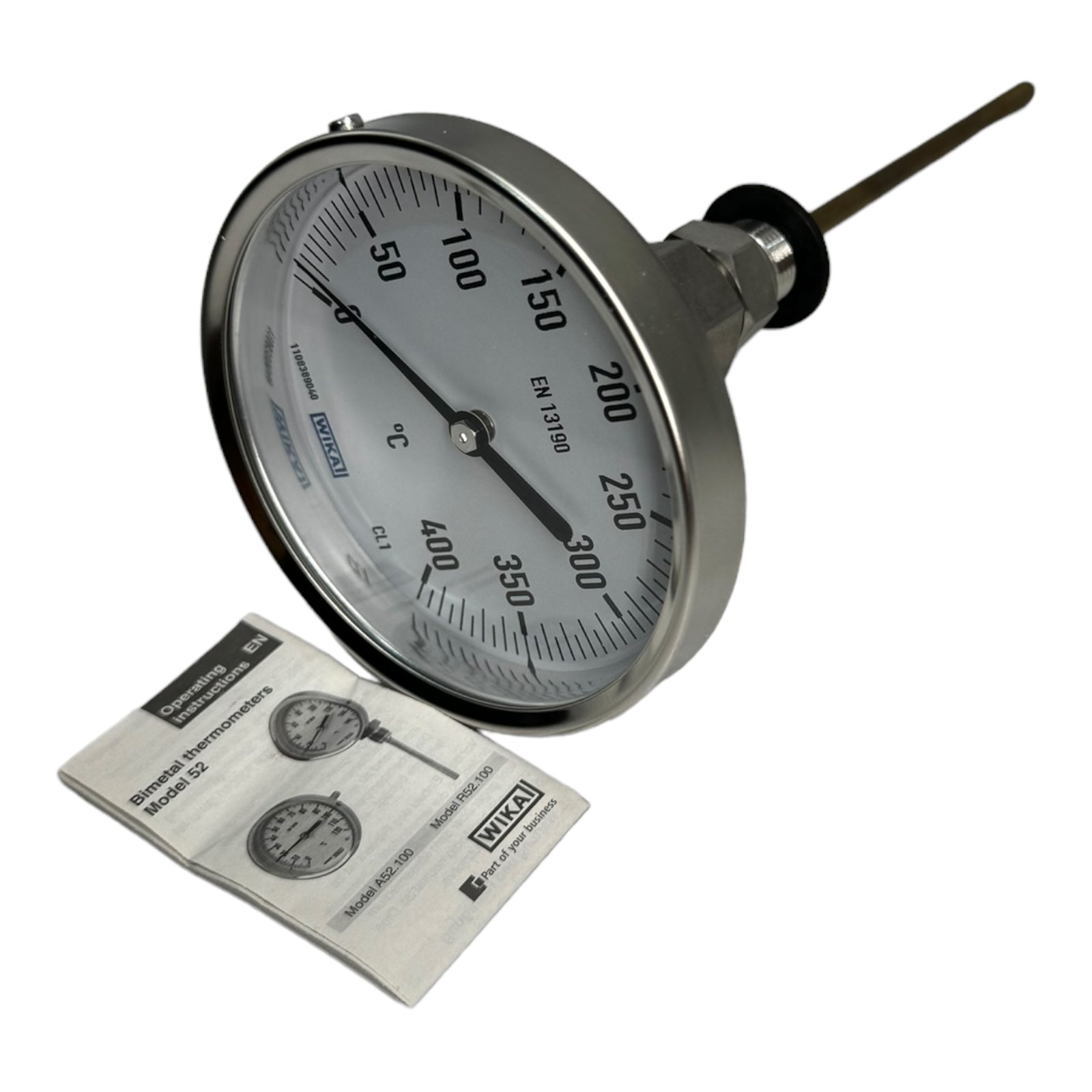 Wika A52.100/4 Druck- und Temperaturmesstechnik Manometer 0...400°C 140x6mm