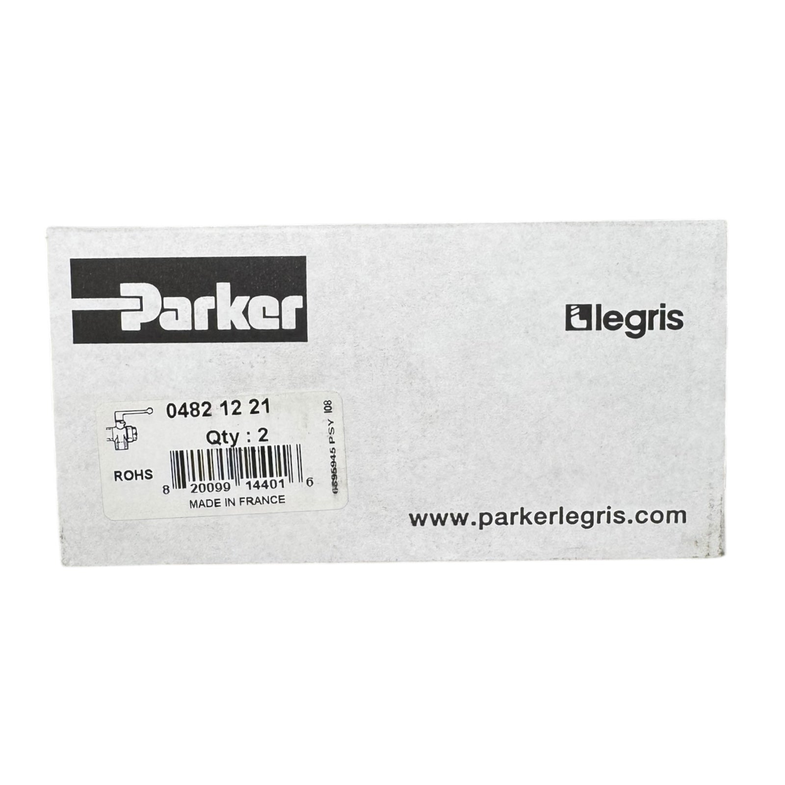 2x Parker 04821221 Kugelhahn 3-Wege L-Bohrung G1/2" 20bar NBR 12mm
