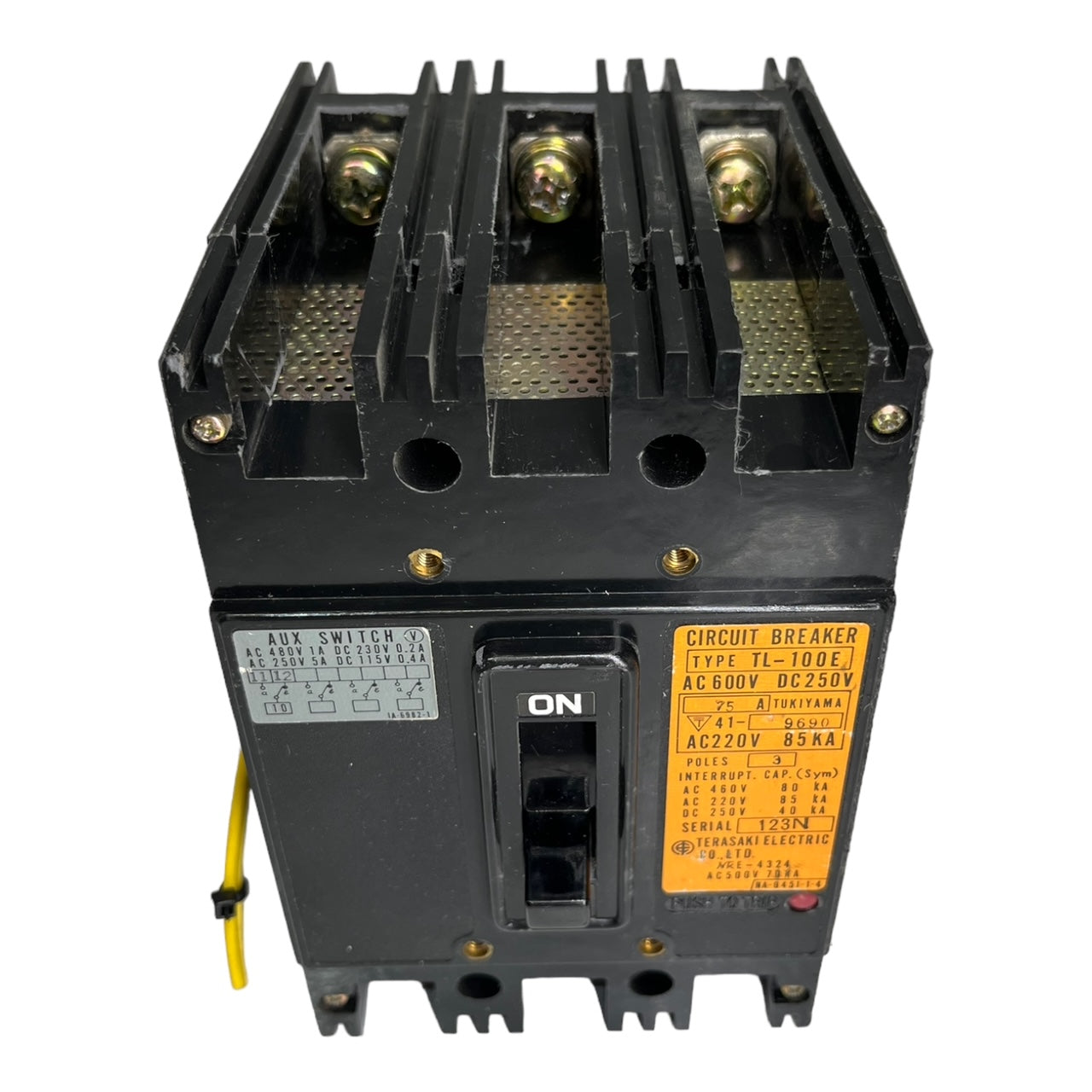 Terasaki Electric TL-100E Leistungsschalter 75A 3P Hilfskontakt AUX