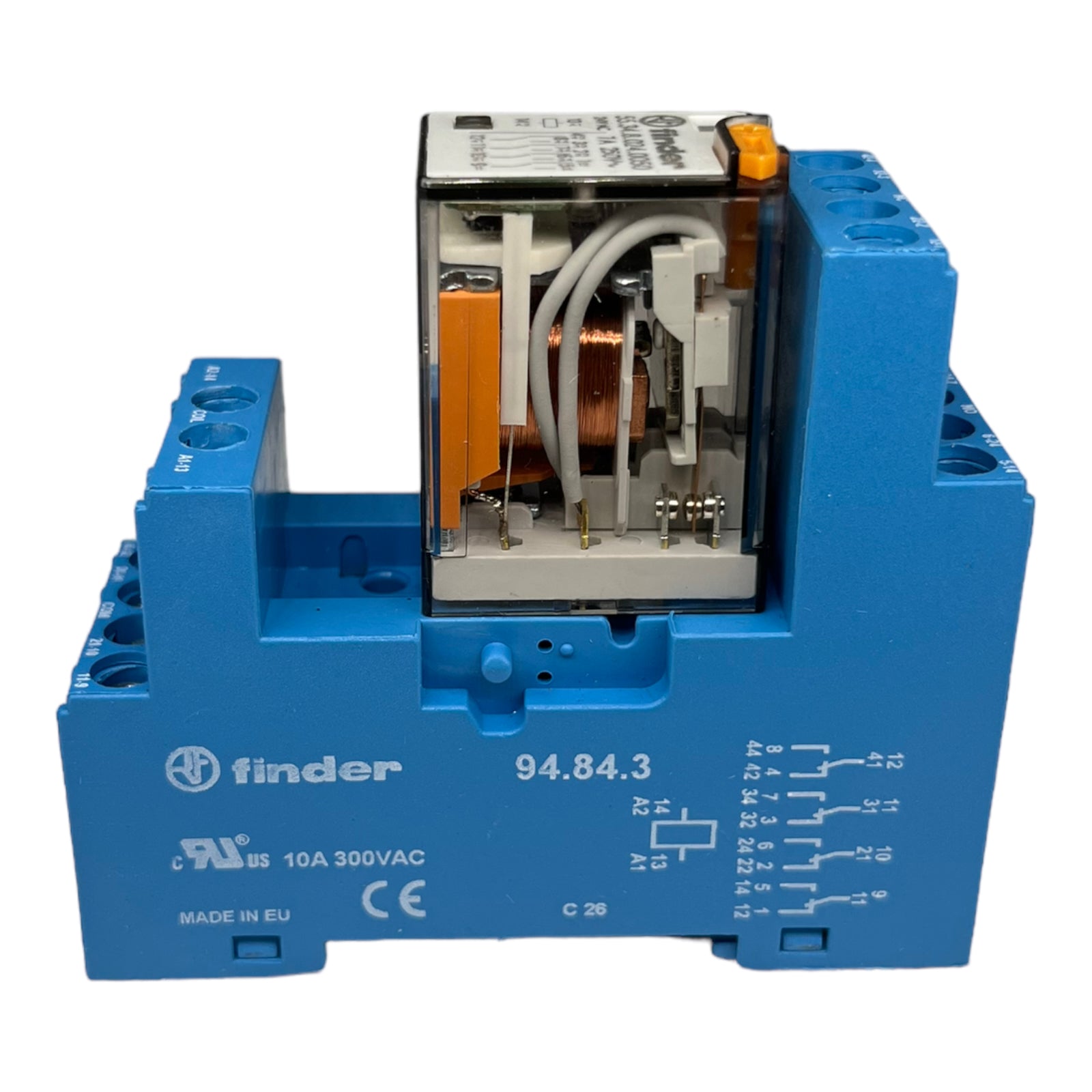 3x Finder 94843  553480240050 Relaissockel + Steckrelais 24 V/AC -40 °C...+85 °C