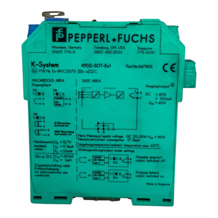 Pepperl+Fuchs KFD2-SOT-Ex1 34785S Sicherheitsrelais Modul Schaltverstärker SIL2