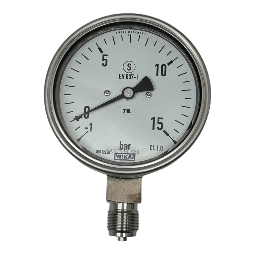 Wika 232.30.100 9010262 Manometer -1/+15bar AG1/2" unten