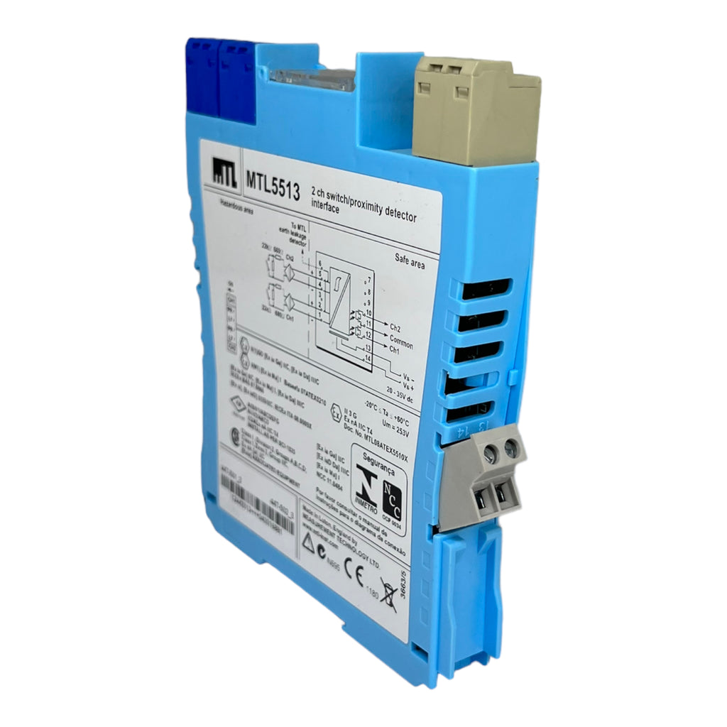MTL5513 Zenerbarriere 2-kanalig NAMUR-Sensor Schalter 20→35VDC 14mA max. 10.5V