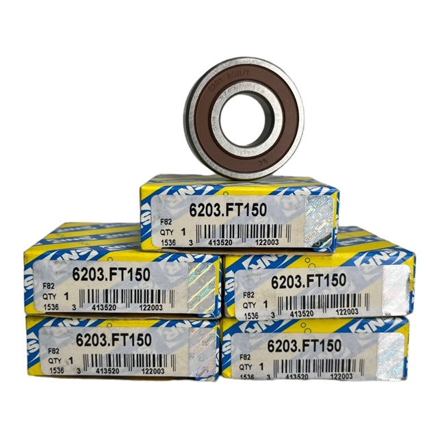 5x SNR 6203.FT150 Rillenkugellager 17x40x12mm, einreihig mit Stahlblechkäfig