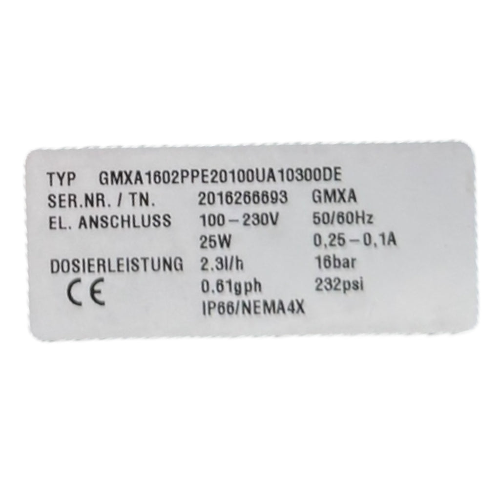 Prominent Gamma X 1602 Magnet-Membrandosierpumpe Dosierpumpe 25W 2.3l/h 16bar
