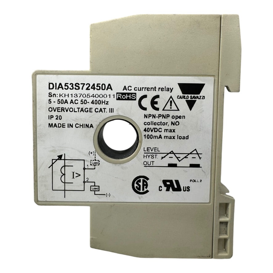 Carlo Gavazzi DIA53S72450A DIA53 Stromüberwachungsrelais 1Phase 100mA 5-50 AAC