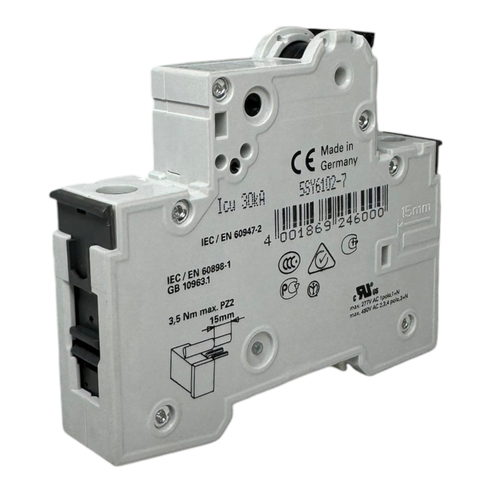 2x Siemens 5SY6102-7 5SY61-MCB-C2 Leistungsschutzschalter 230/400V 30kA 1polig