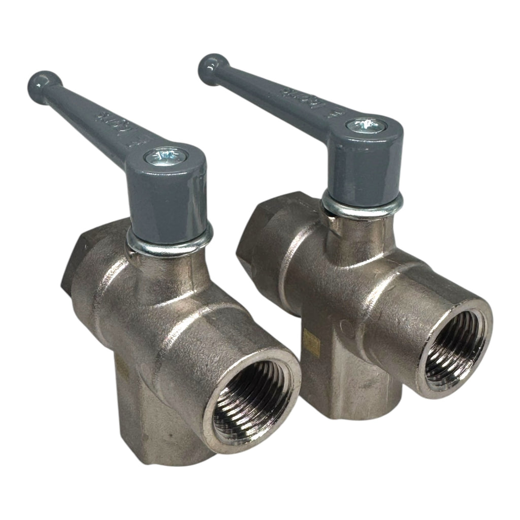 2x Parker 04821221 Kugelhahn 3-Wege L-Bohrung G1/2" 20bar NBR 12mm