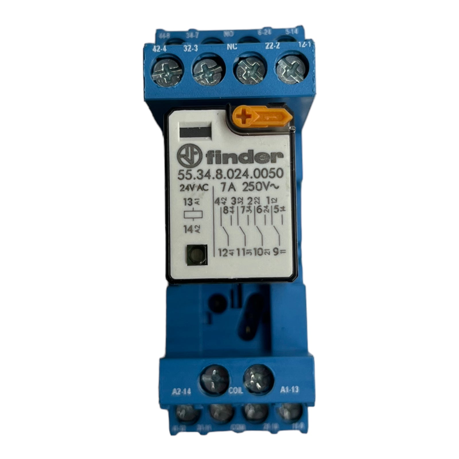 2x Finder 94843 55.34.8.024.0050 Relaissockel + Steckrelais 24 V/AC -40 °C...+85 °C