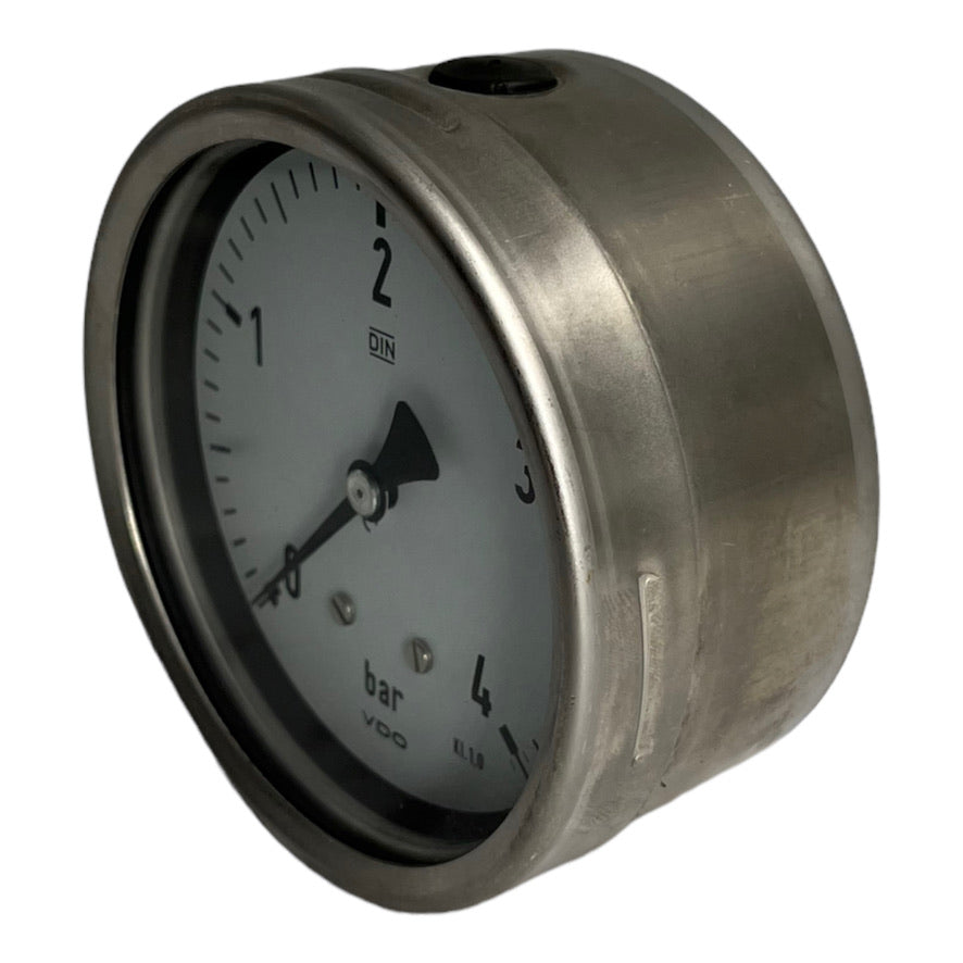 VDO Druckluft Manometer Edelstahl 0-4 bar Ø 100 mm Kl. 1.0  G 1/2 Waagerecht