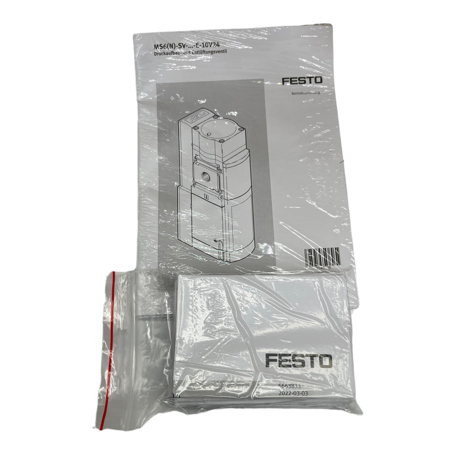 Festo MS6-SV-1/2-E-10V24-AD1 Druckaufbau-Entlüftungsventil G47LBQS1HGX 562580