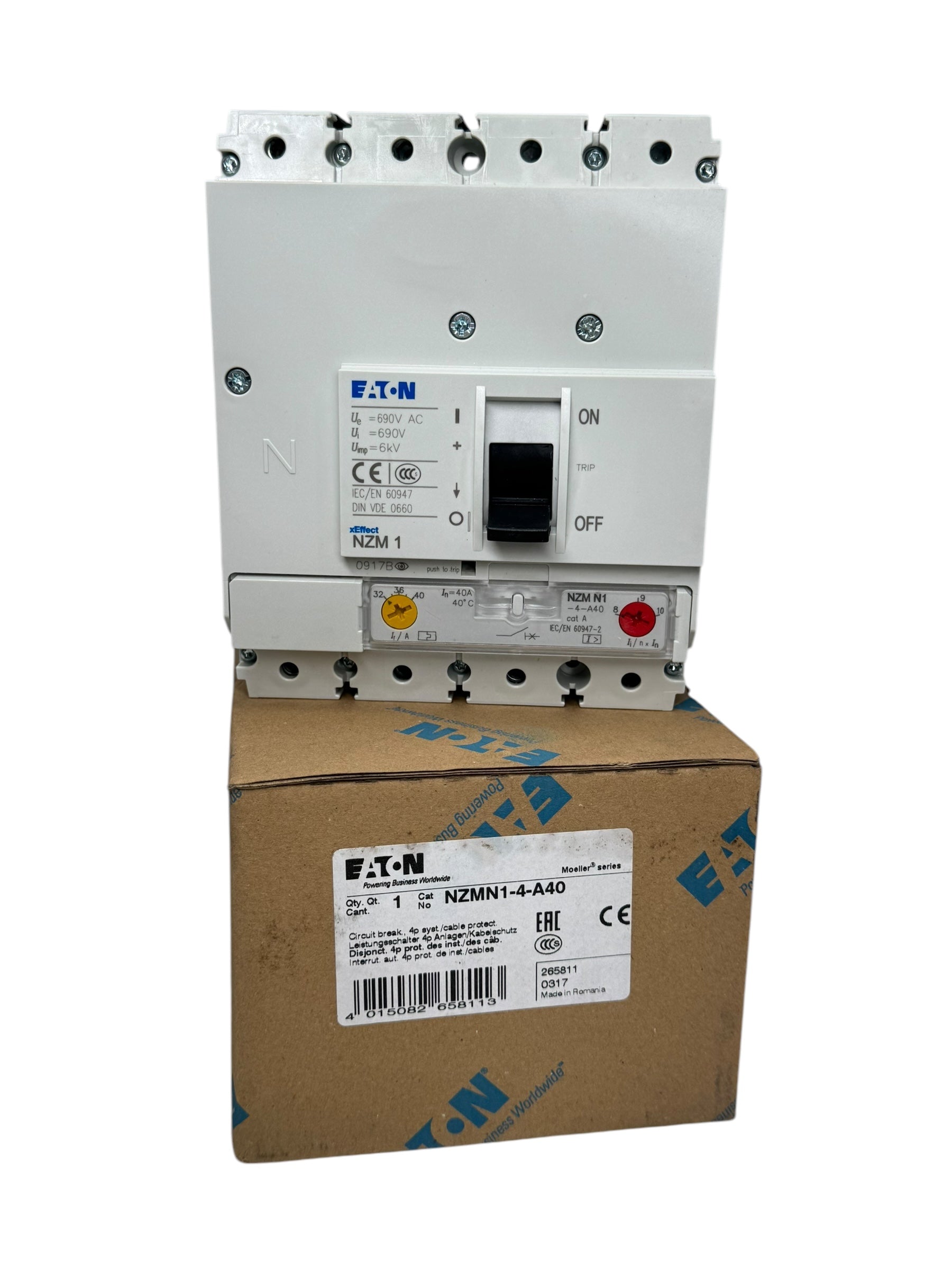 EATON NZMN1-4-A40 NZM1 Circuit breaker Leistungsschalter Schalter 4p 690V AC 40A
