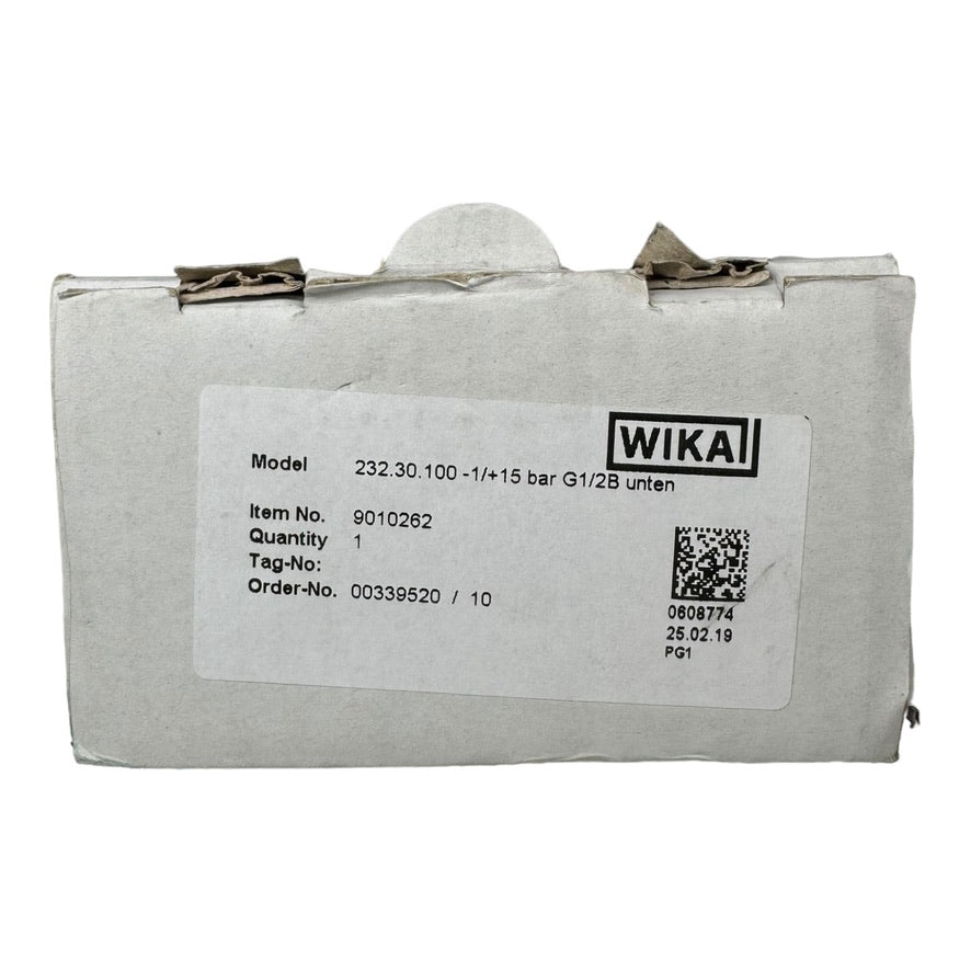 Wika 232.30.100 9010262 Manometer -1/+15bar AG1/2" unten