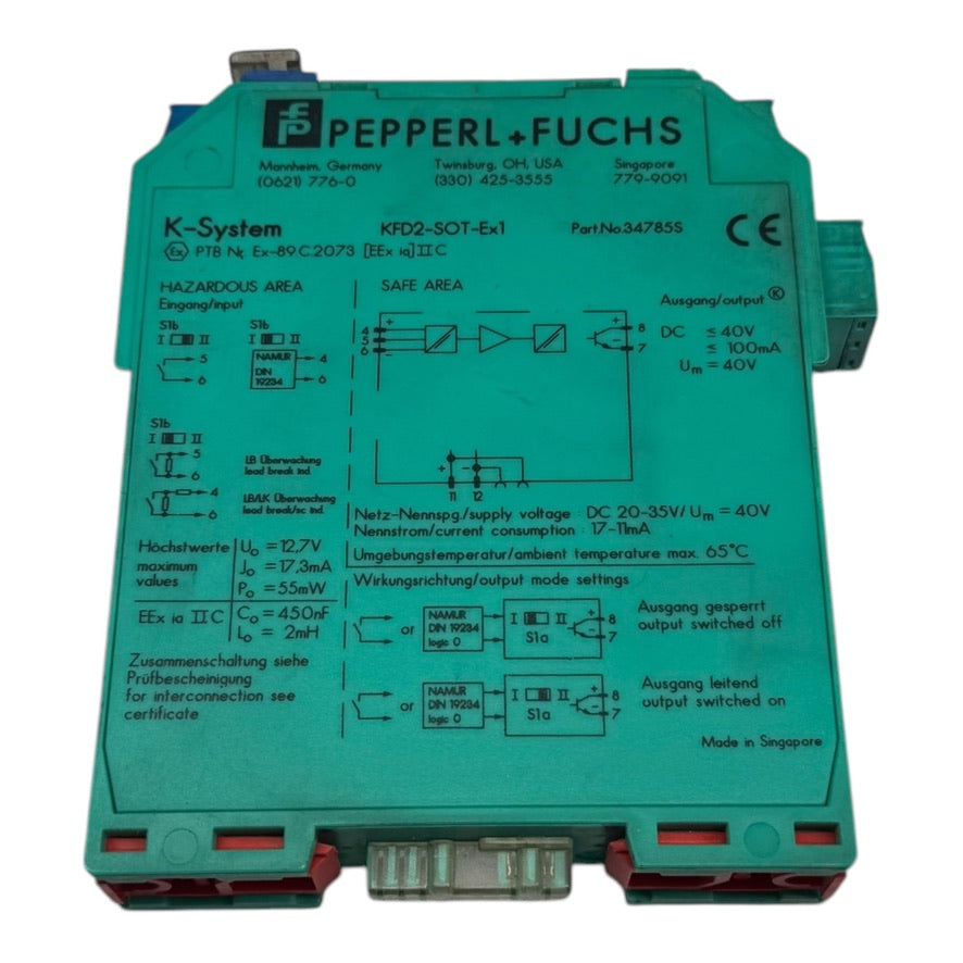 Pepperl+Fuchs KFD2-SOT-Ex1 34785S Sicherheitsrelais Modul Schaltverstärker SIL2