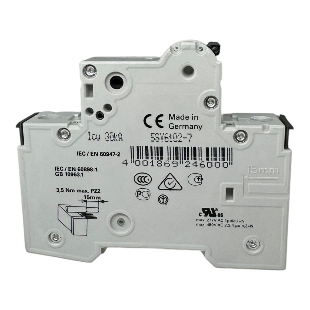 2x Siemens 5SY6102-7 5SY61-MCB-C2 Leistungsschutzschalter 230/400V 30kA 1polig