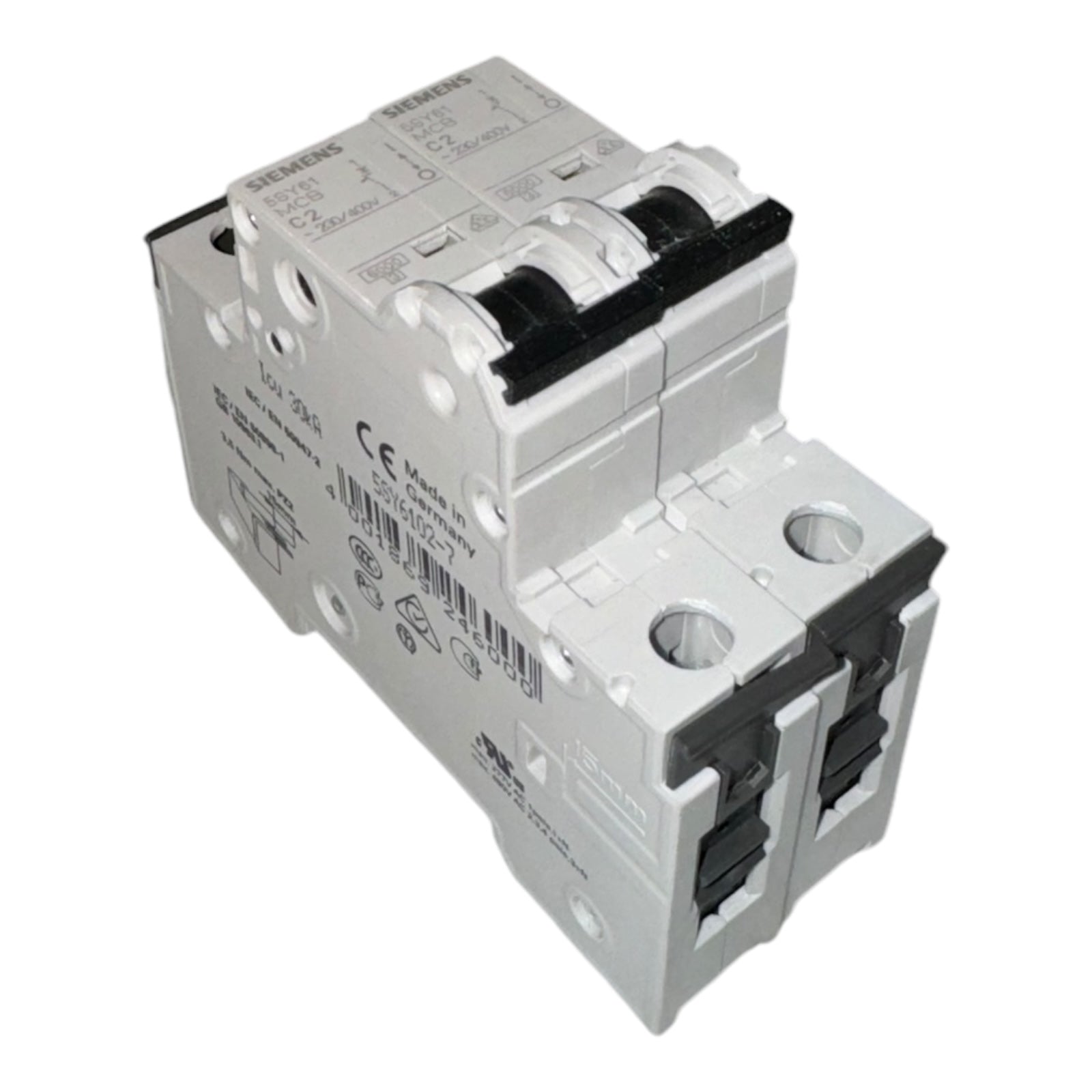 2x Siemens 5SY6102-7 5SY61-MCB-C2 Leistungsschutzschalter 230/400V 30kA 1polig