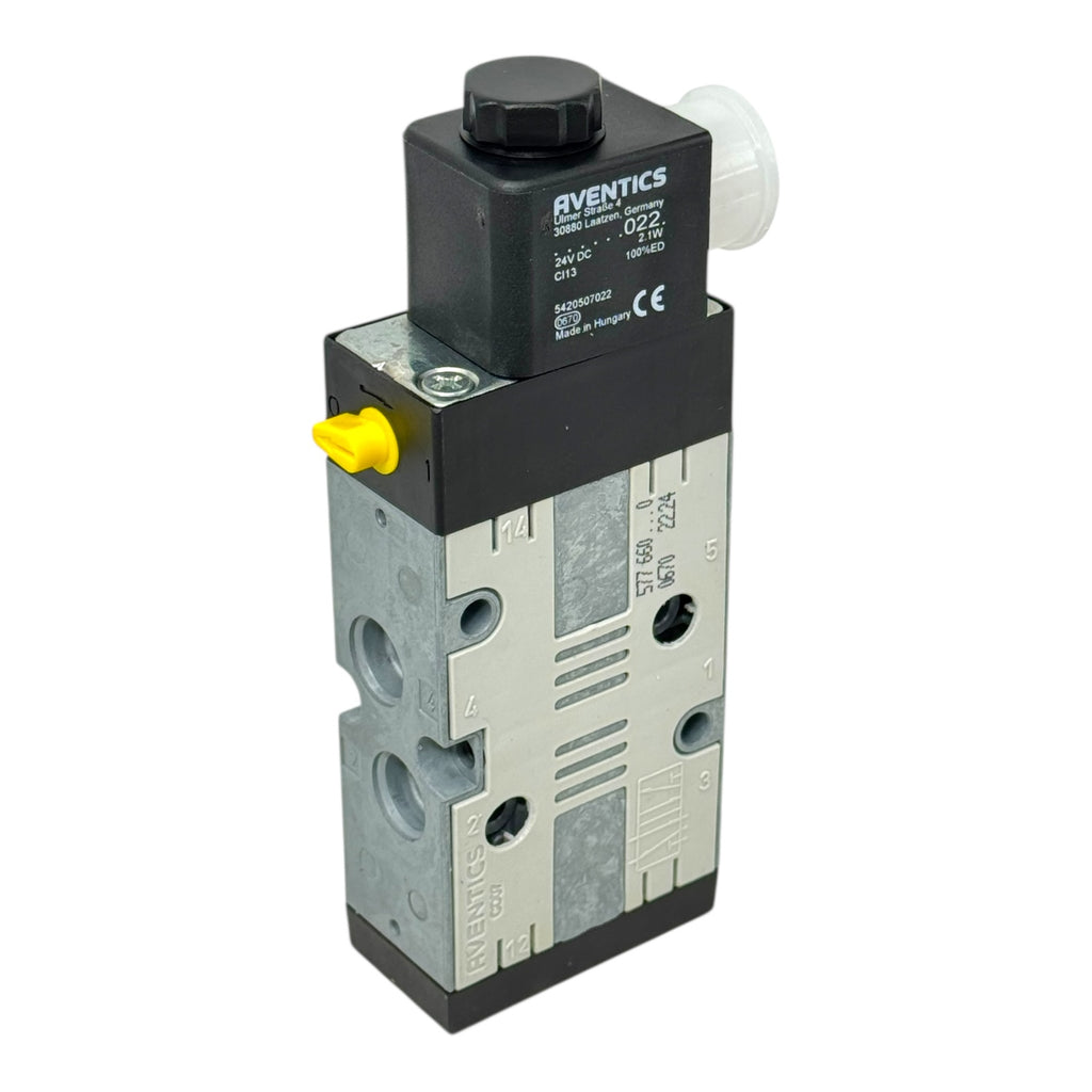 Aventics CD07 5/2-Wege Magnetventil 57766002 24DC Spule 022 24VDC 2.1W