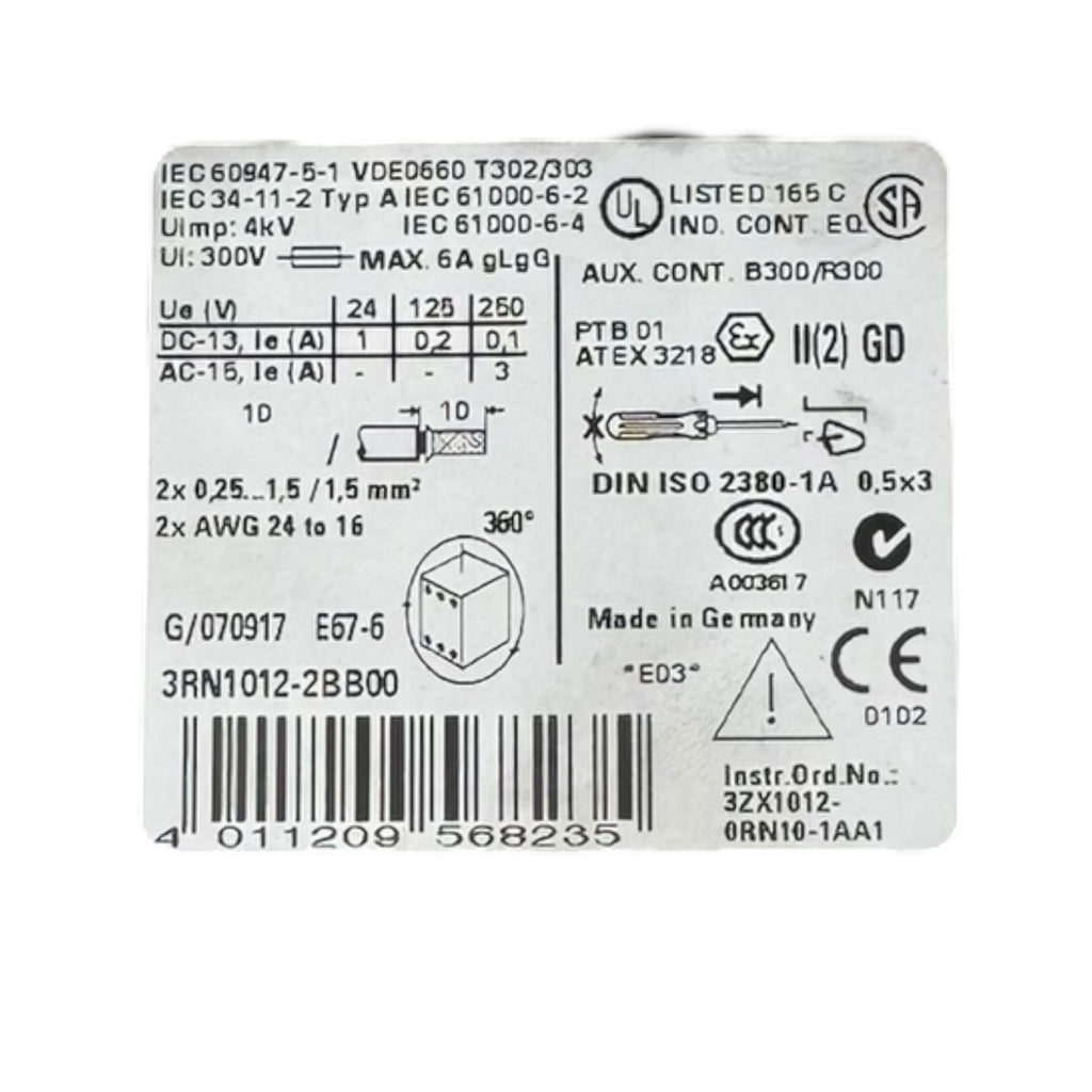 Siemens 3RN1012-2BB00 Thermistor-Motorschutz motor protection 2CO AC/DC 24V