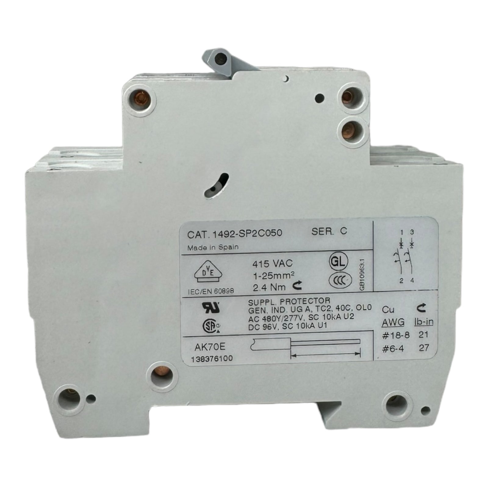 Allen Bradley 1492-SP Sicherungsautomat Leistungsschutzschalter C5 2P 5A 10kA