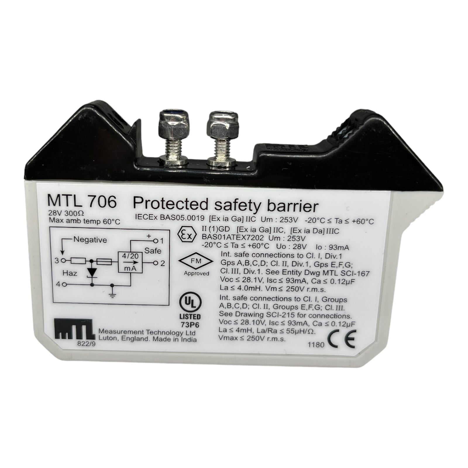 MTL706 Sicherungsschranke Protected SAFETY BARRIER 28V 300Ω 93mA -20°C...+60°C