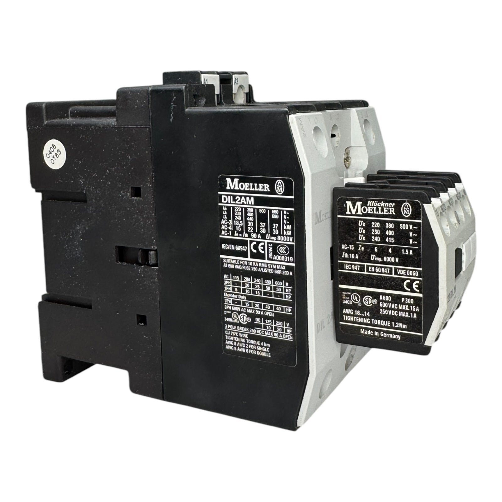 Moeller DIL2AM Leistungsschütz Schütz Contactor 30kW 3P 230V/240V 22DILM 2S+2Ö