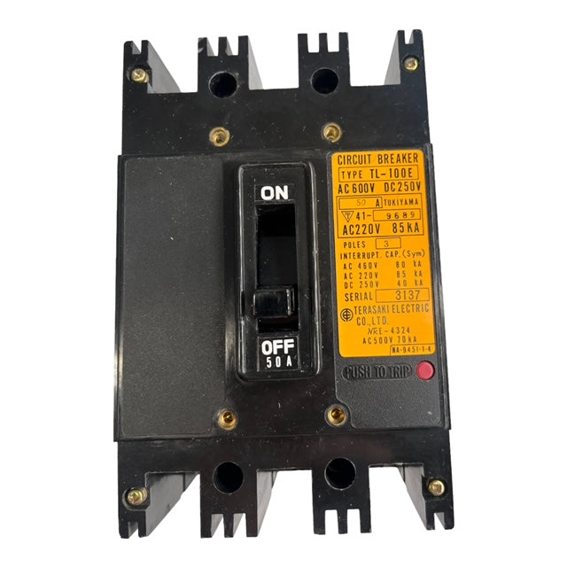 Terasaki Electric TL-100E Leistungsschalter Circuit Breaker 50A 3P 220V 85kA