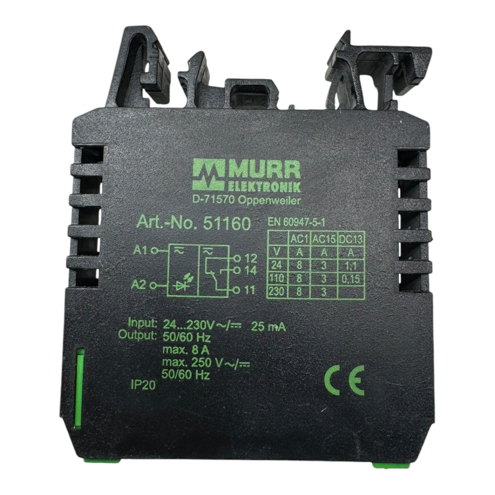 Murr Elektronik 51160 RMI 11 Ausgangsrelais 24-230 VAC/DC 7mA 8A 3polig