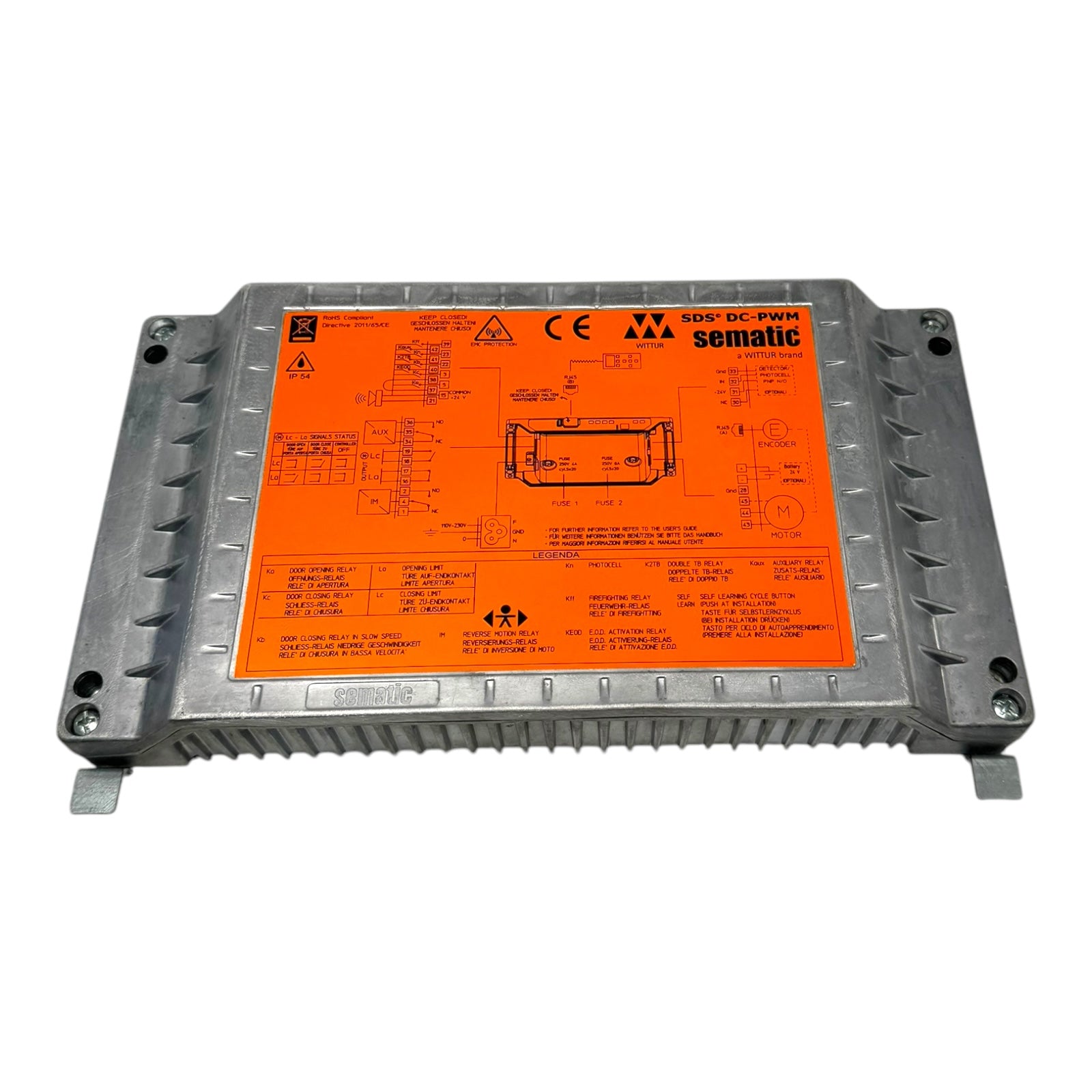 Sematic B157AAUX01 2011/65/CE SDS Door Drive Rel. 4 DC PWM Controller 01.03.005