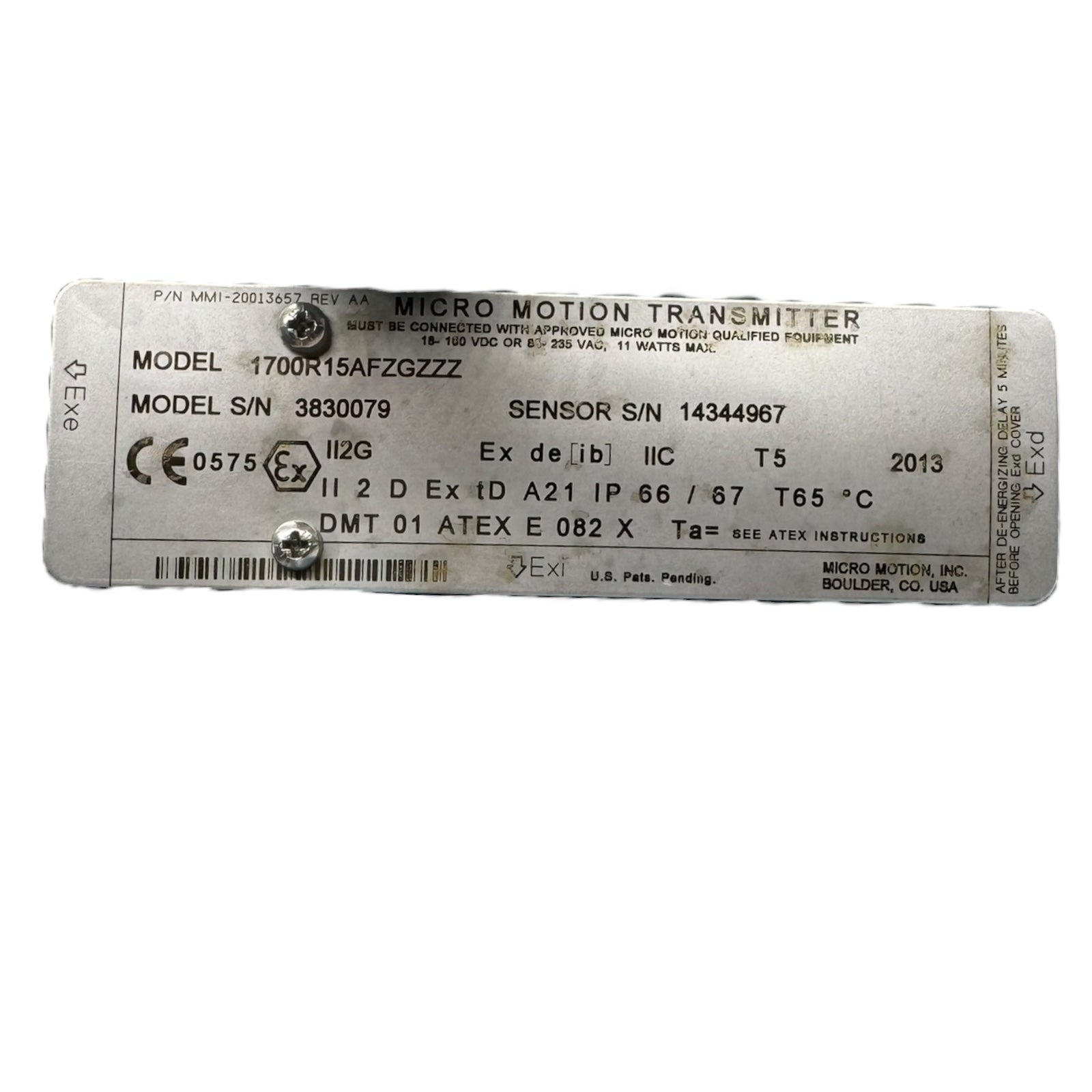 Micro Motion 1700R15AFZGZZZ 3830079 Messumformer zweizeilig 2Phasenströmung