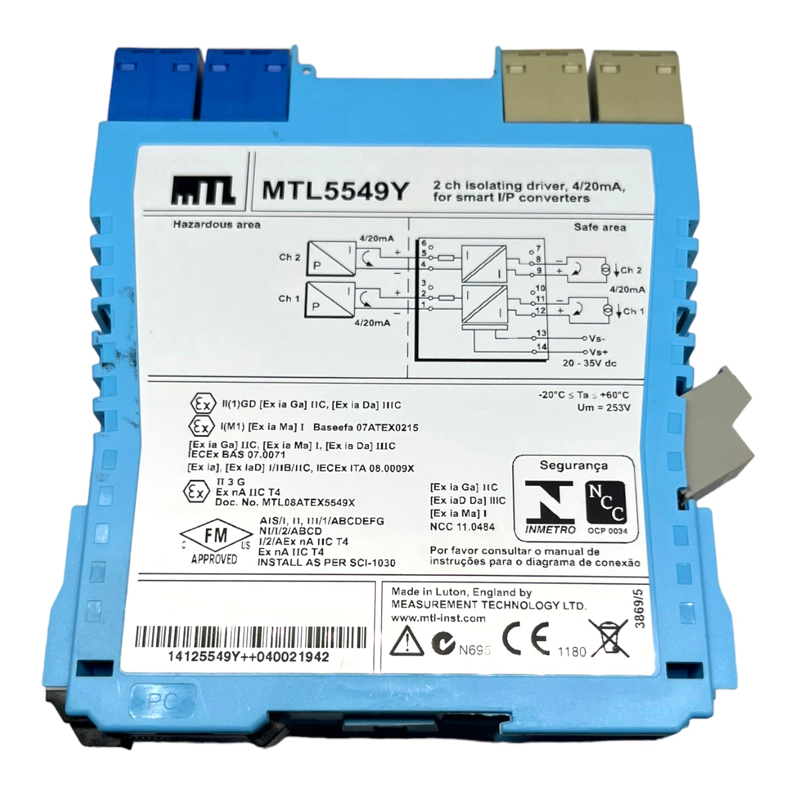 MTL5549Y Signalwandler isolating driver for smart I/P Converters 4-20mA
