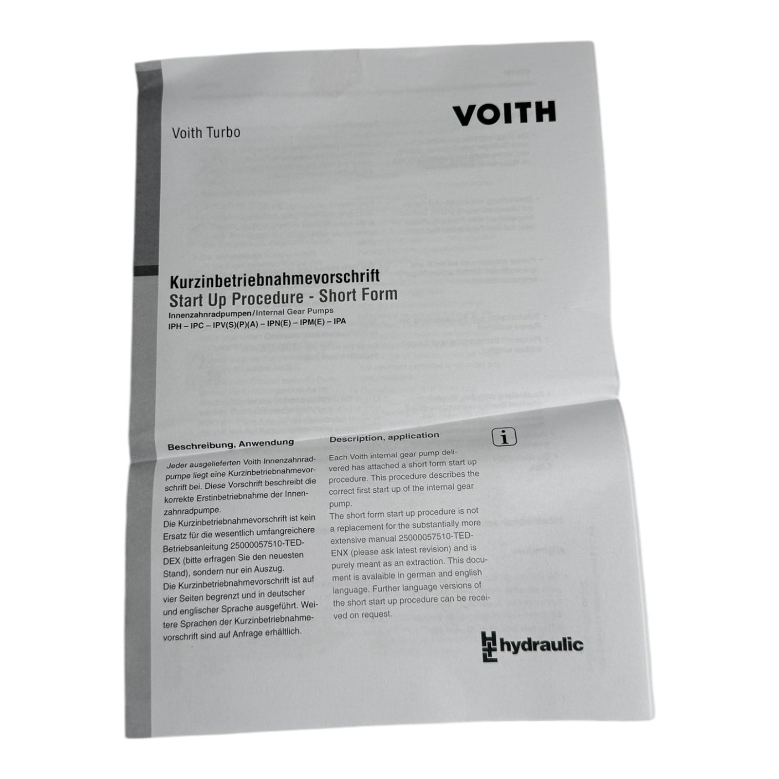 Voith IPN4-32 141 A3600-100 IPN4-32 Innenzahnradpumpe 125bar 3600min-1 48.1L/min
