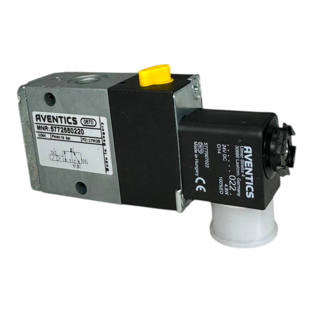 Aventics 5772550220 CD04 3/2-Wege-Magnetventil Federrückstellung 26mm 900 l/min